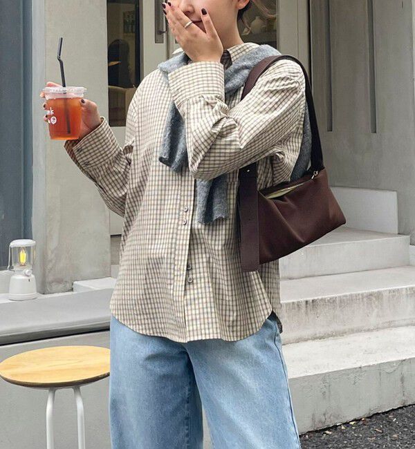 fredy emue「チェック刺繍シャツ」|シャツ・ブラウス|