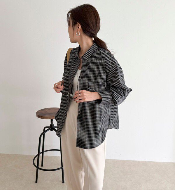 fredy emue「チェック刺繍シャツ」|シャツ・ブラウス|