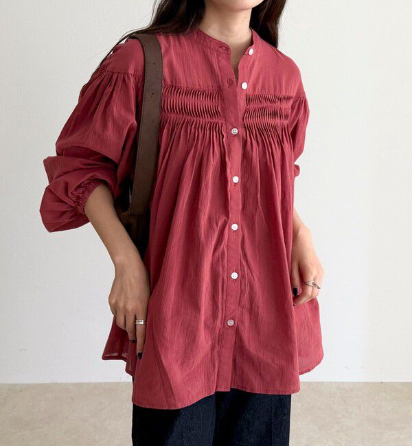 fredy emue「【GEVACO/ゲバコ】ピンタックブラウス」|シャツ・ブラウス|レッド