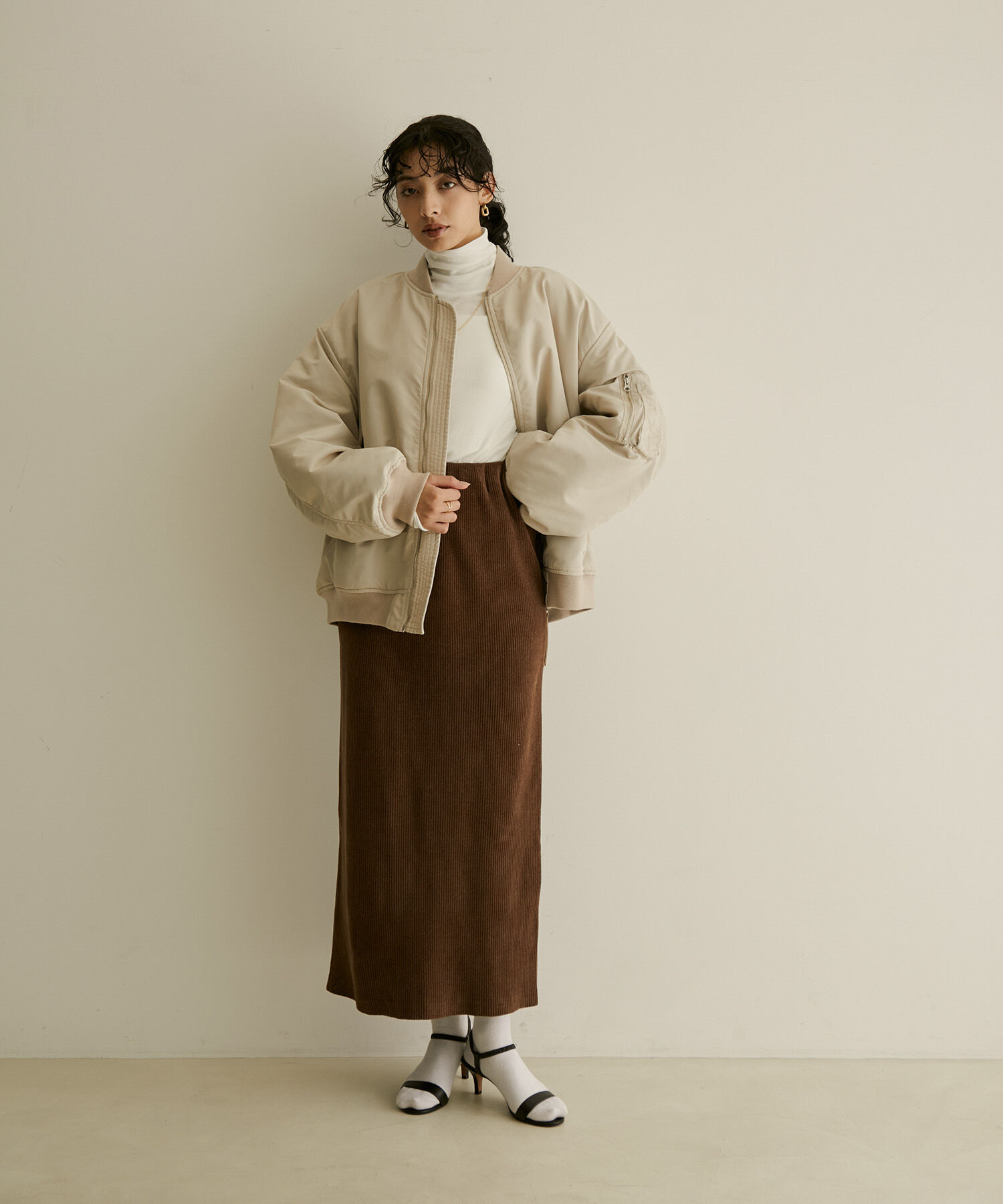 SALON adam et rope'「【極上の肌ざわり】リブタイトスカート-CreamyCotton /クリーミーコットン-」|スカート|