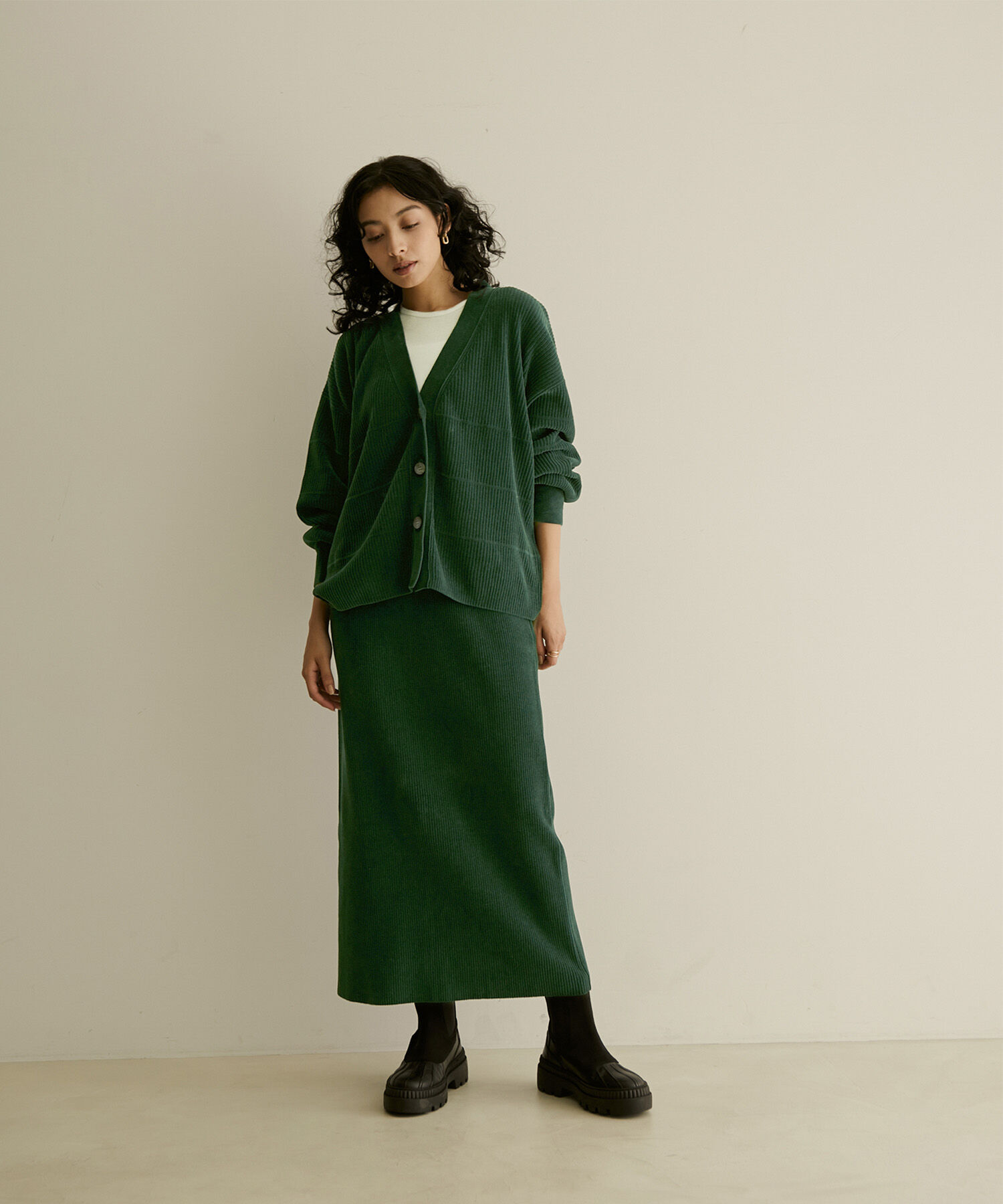 SALON adam et rope'「【極上の肌ざわり】リブタイトスカート-CreamyCotton /クリーミーコットン-」|スカート|