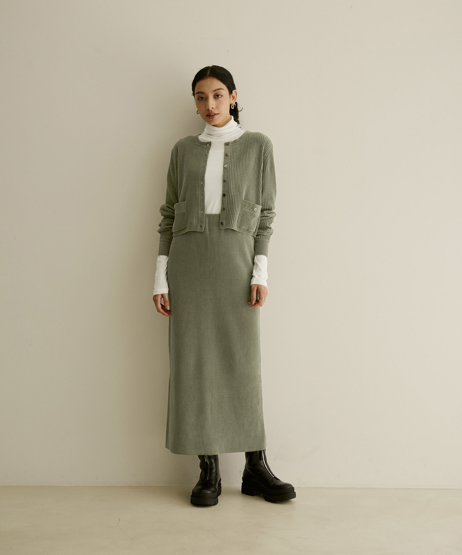 SALON adam et rope'「【極上の肌ざわり】リブタイトスカート-CreamyCotton /クリーミーコットン-」|スカート|