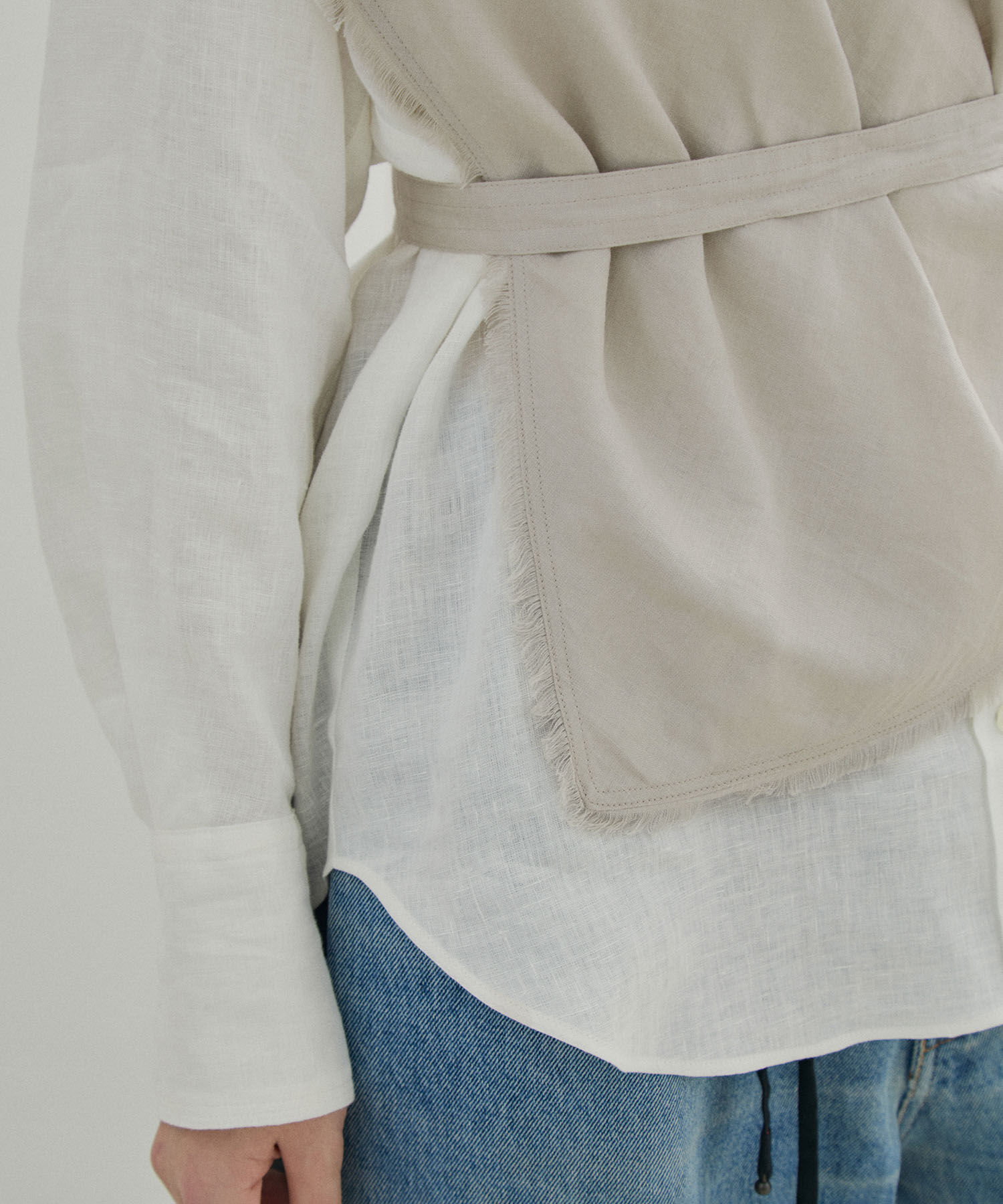 SALON adam et rope'「【洗える】ノルマンディリネンマルチウェイカーチフ/麻」|ストール|