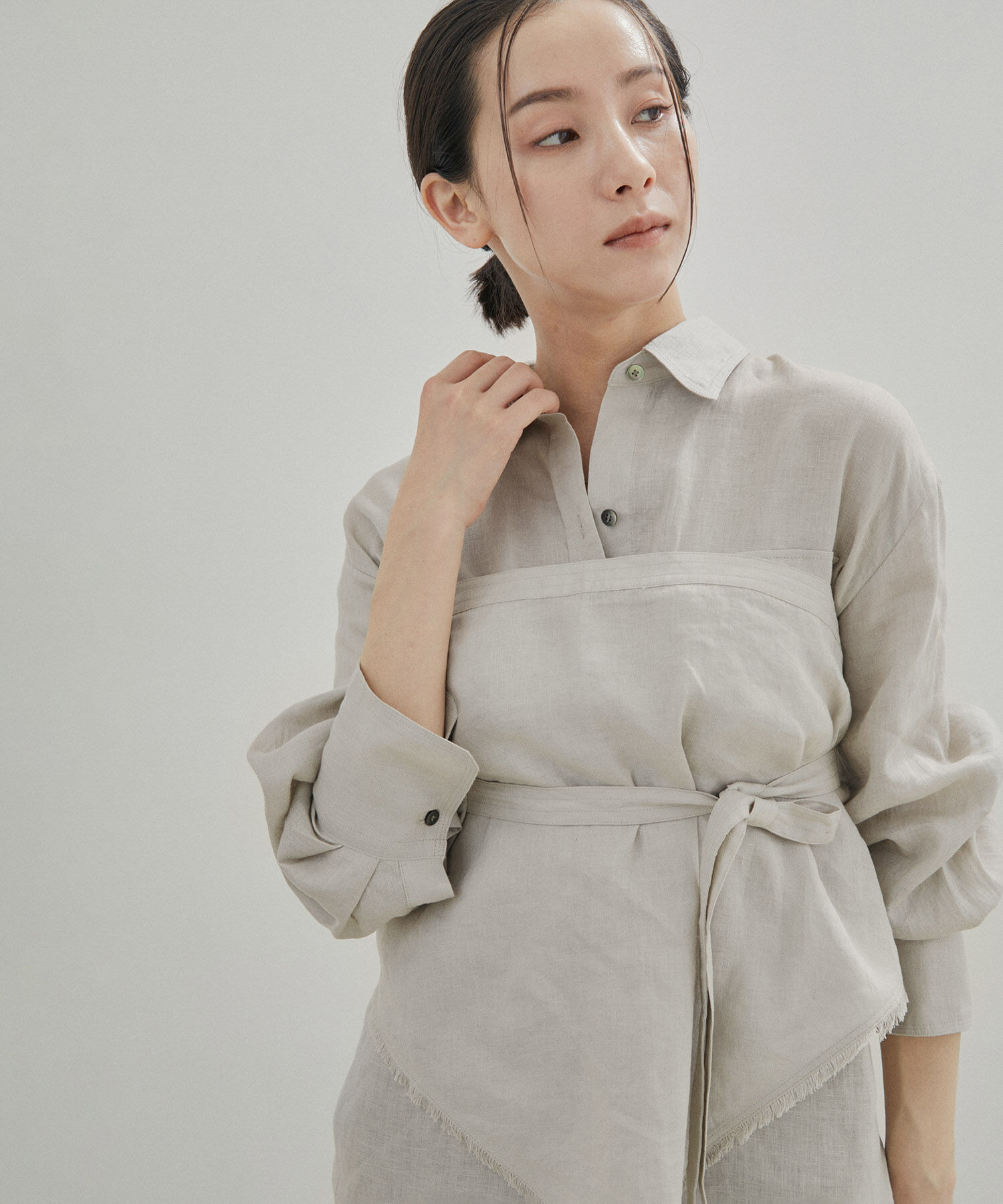 SALON adam et rope'「【洗える】ノルマンディリネンマルチウェイカーチフ/麻」|ストール|