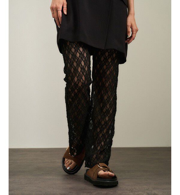 SALON adam et rope'「シアーレースレギンス［ストレッチ］」|レギンス・スパッツ|ブラック(01)