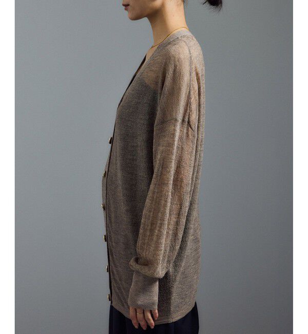 SALON adam et rope'「ウール混シアークレープVネックカーディガン」|カーディガン|