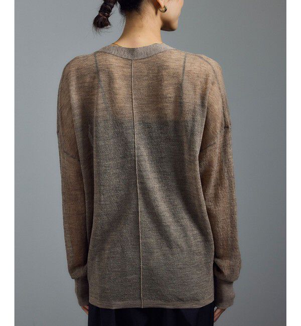 SALON adam et rope'「ウール混シアークレープVネックカーディガン」|カーディガン|