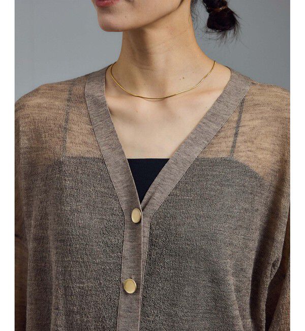 SALON adam et rope'「ウール混シアークレープVネックカーディガン」|カーディガン|