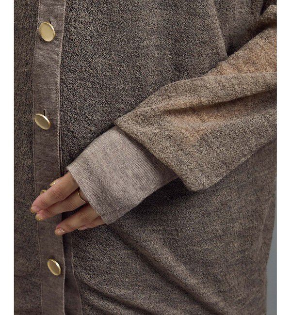 SALON adam et rope'「ウール混シアークレープVネックカーディガン」|カーディガン|