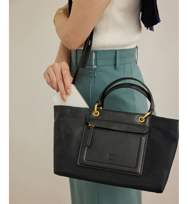 ROPE「チュールメッシュ2WAYミニバッグ」|ハンドバッグ|ブラック(01)