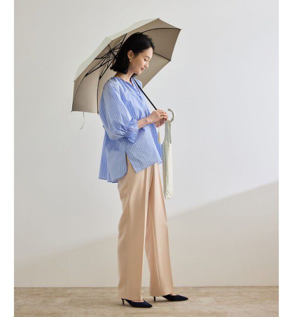 ROPE「【晴雨兼用・高機能】２段式開閉 折りたたみバンブーパラソル【UVカット/遮光・遮熱・防水効果】」|傘|