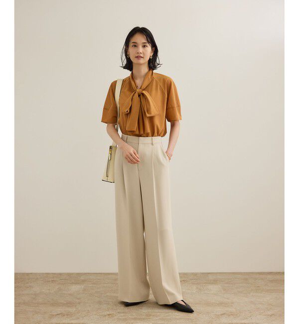 ROPE「【洗える】シアートリコットボウタイブラウス」|Tシャツ・カットソー|