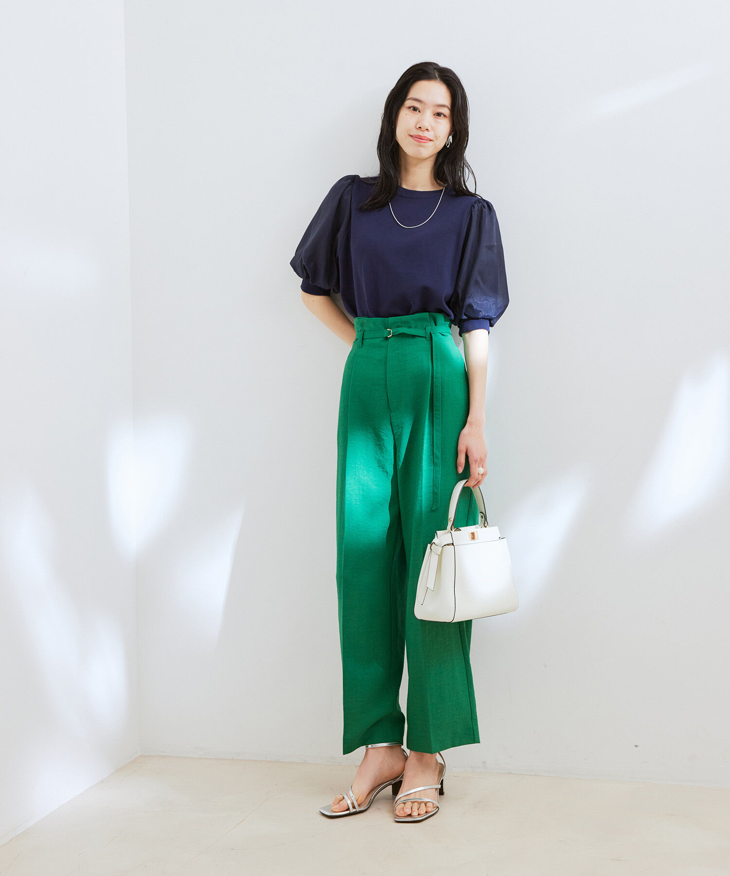 VIS「【接触冷感・洗える】美easy Dカンベルト付きワイドパンツ【セットアップ対応】」|スラックス|