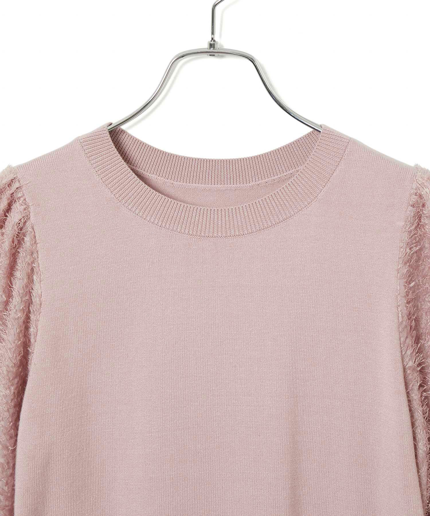 VIS「布帛スリーブドッキングニットプルオーバー」|ニット・セーター|