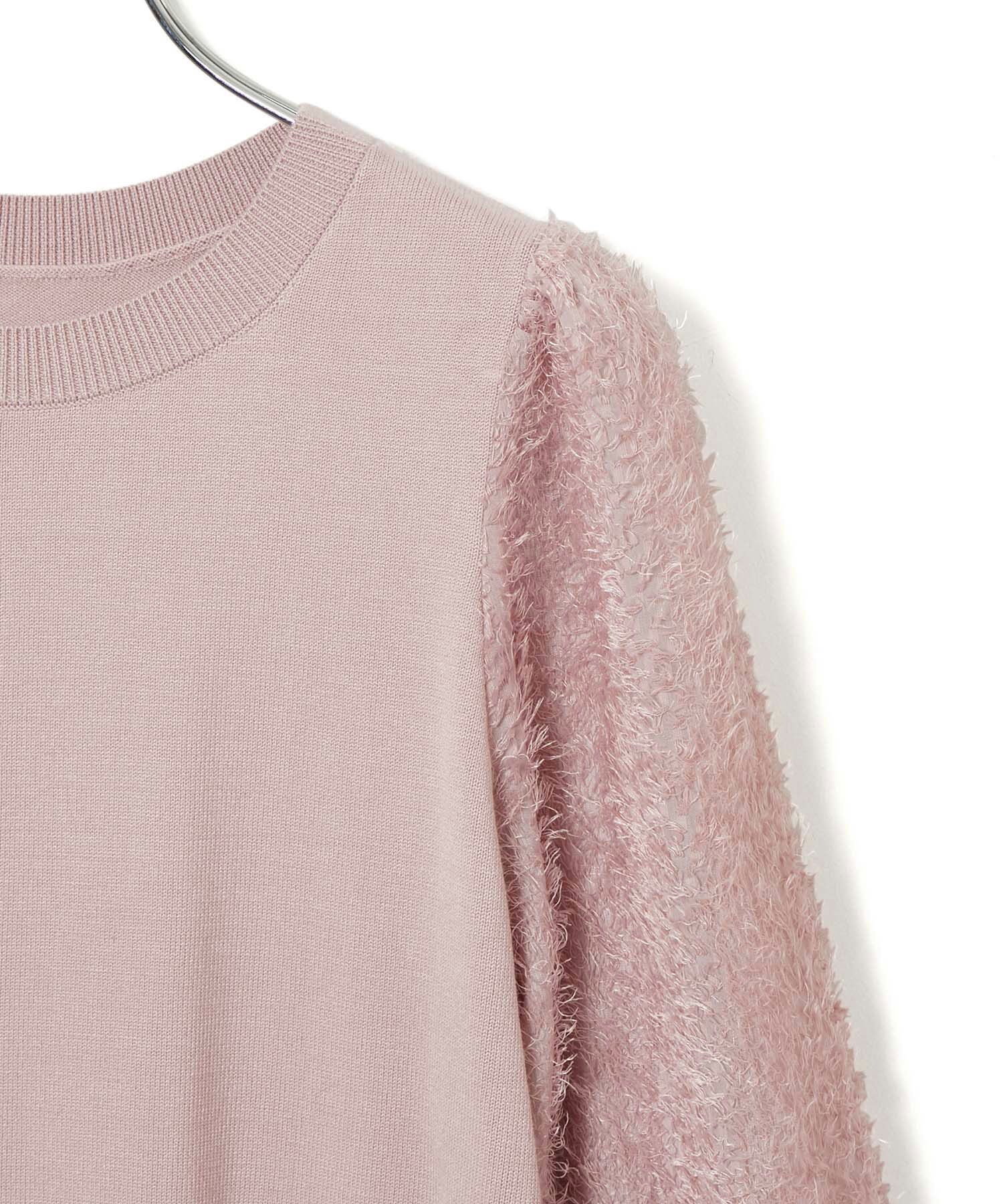 VIS「布帛スリーブドッキングニットプルオーバー」|ニット・セーター|