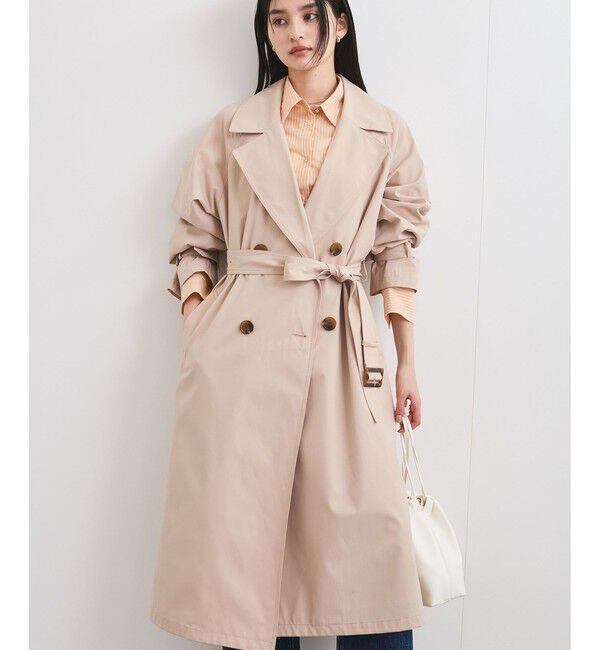 VIS「【定番人気】【撥水/UVケア】後ろタックトレンチコート スプリングコート」|トレンチコート|