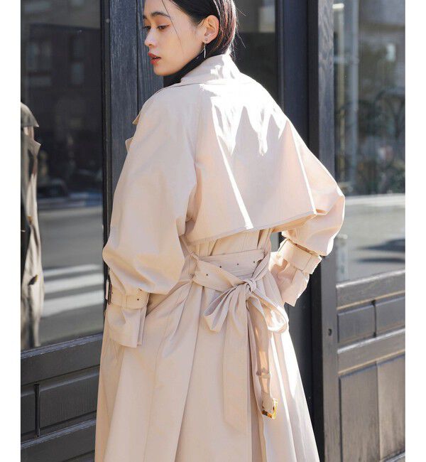 VIS「【定番人気】【撥水/UVケア】後ろタックトレンチコート スプリングコート」|トレンチコート|