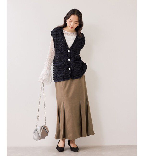 VIS「ボックスプリーツマーメイドスカート/イージーケア・防シワ」|スカート|