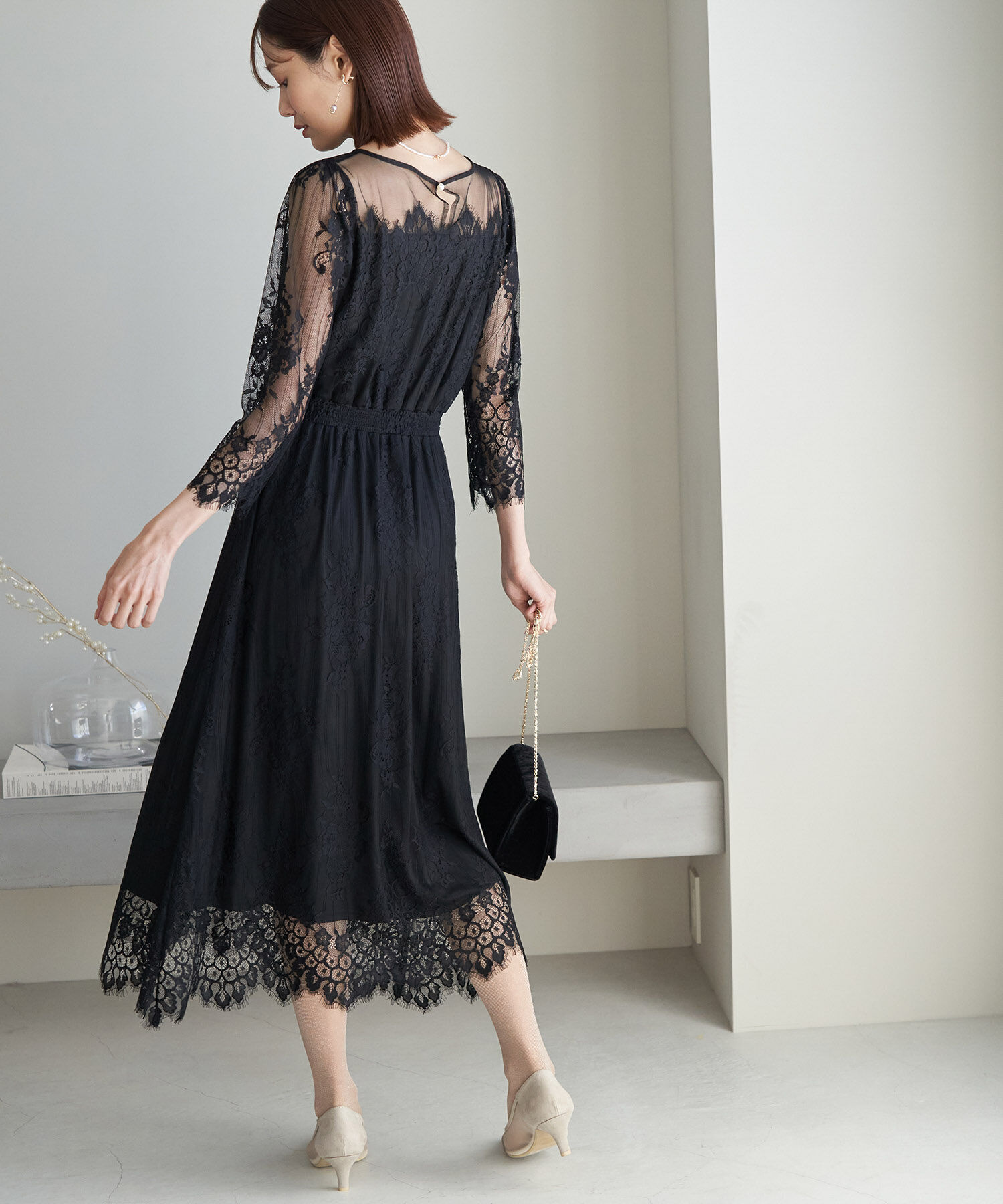 Rope&rsquo;Picnic「【Mon E&rsquo;toile/モンエトワール】【結婚式にも】レースDRESS」|ドレス|