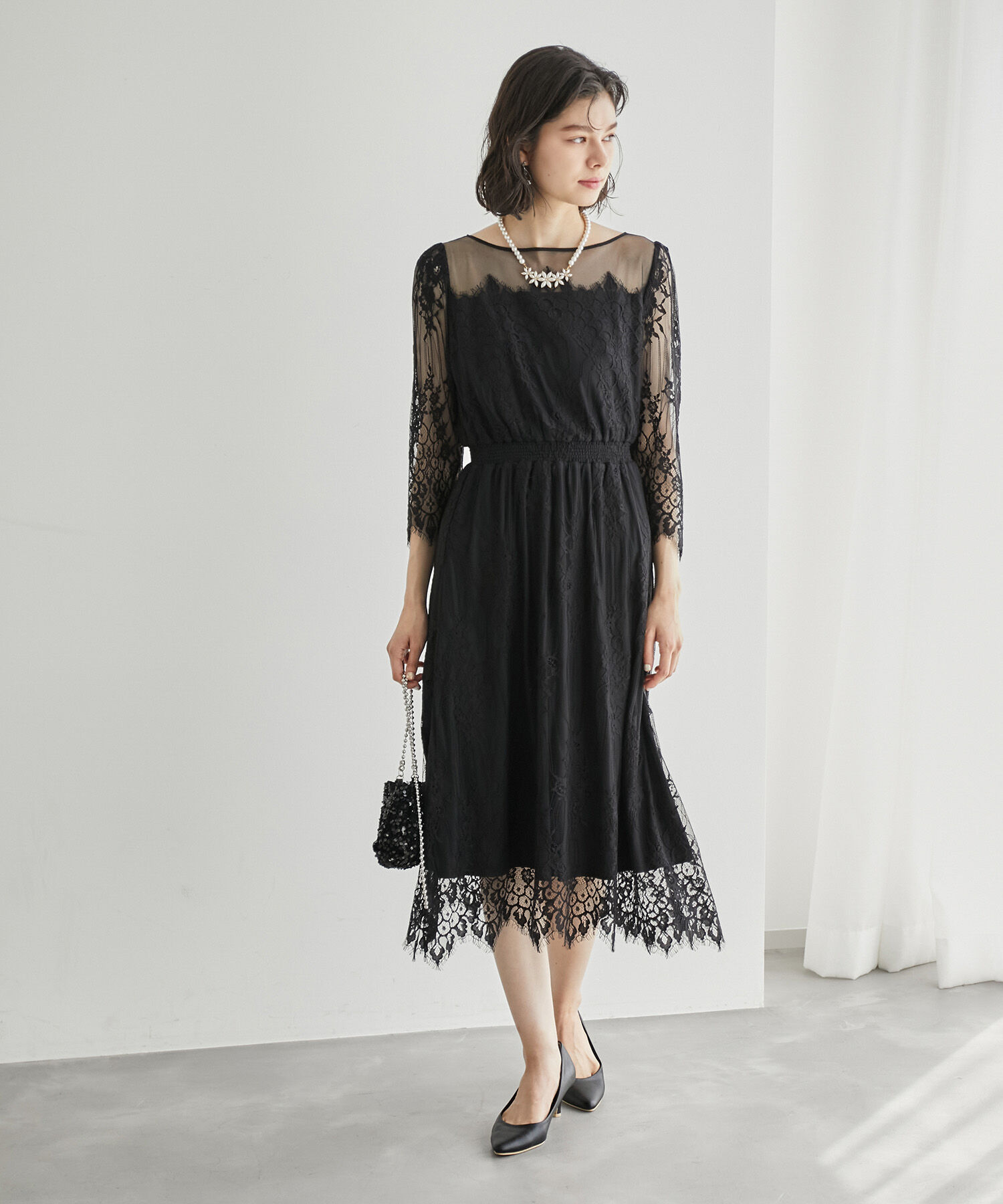 Rope&rsquo;Picnic「【Mon E&rsquo;toile/モンエトワール】【結婚式にも】レースDRESS」|ドレス|