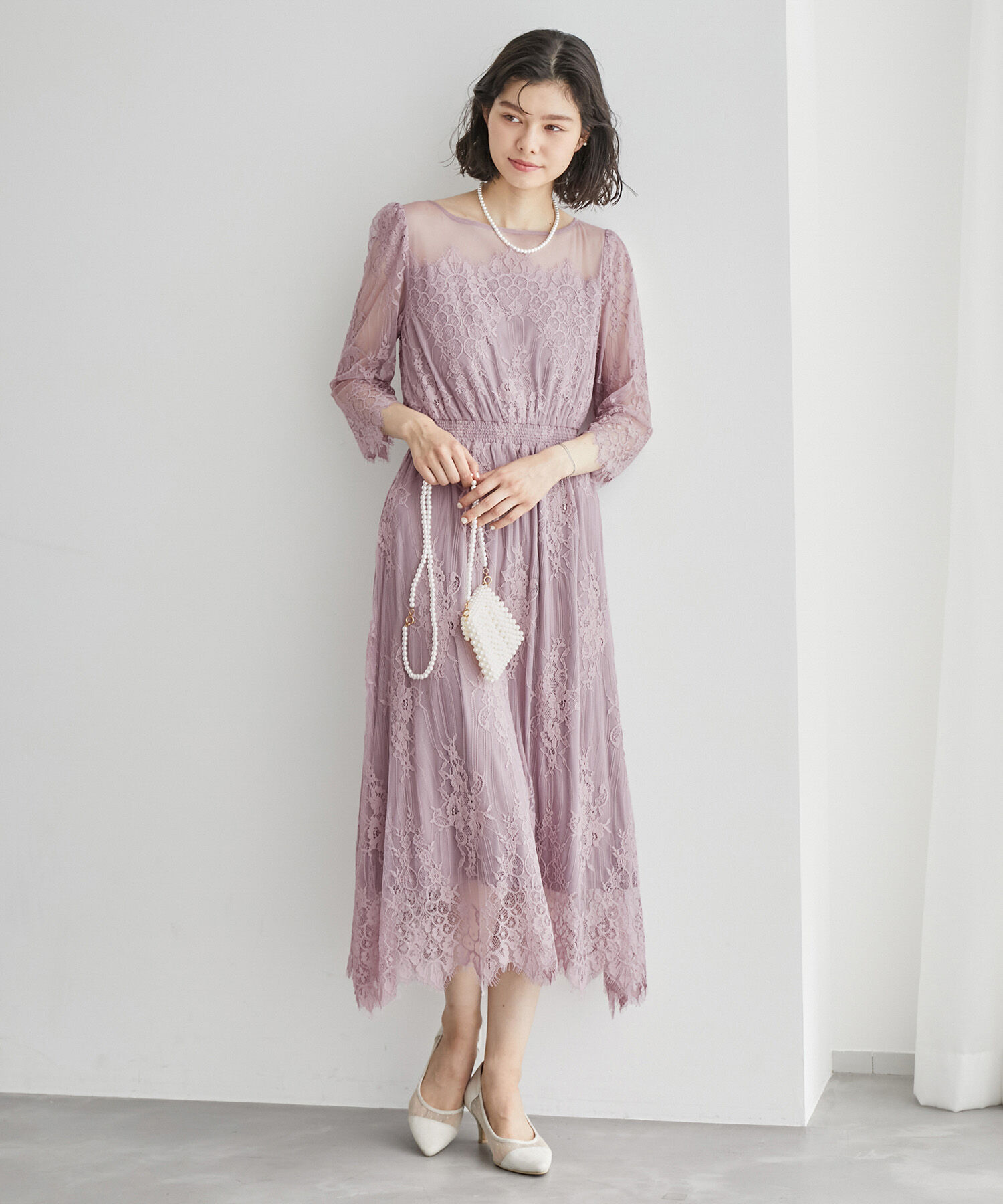 Rope&rsquo;Picnic「【Mon E&rsquo;toile/モンエトワール】【結婚式にも】レースDRESS」|ドレス|