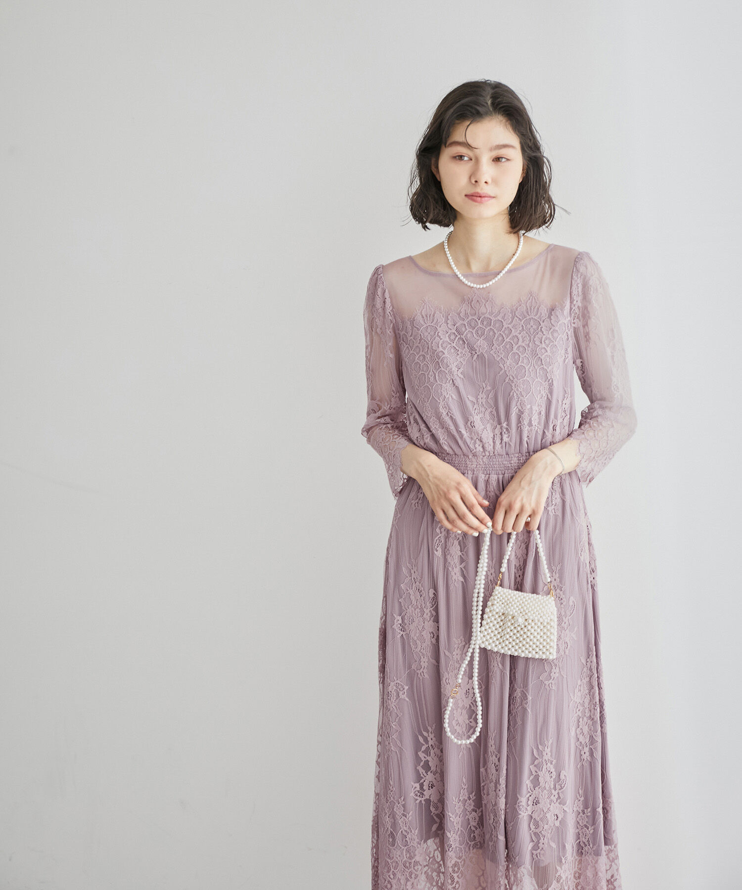 Rope&rsquo;Picnic「【Mon E&rsquo;toile/モンエトワール】【結婚式にも】レースDRESS」|ドレス|