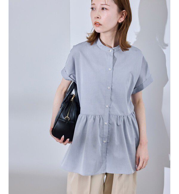 Rope&rsquo;Picnic「【UV対応・防シワ】フレンチペプラムシャツ」|シャツ・ブラウス|