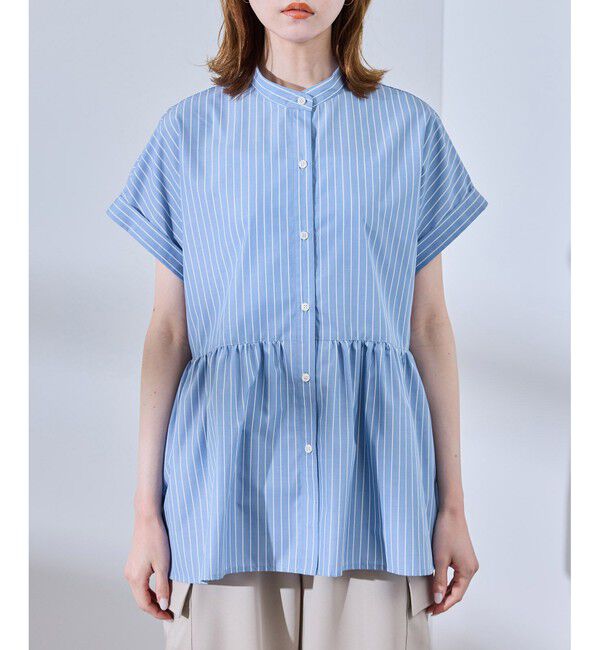 Rope&rsquo;Picnic「【UV対応・防シワ】フレンチペプラムシャツ」|シャツ・ブラウス|