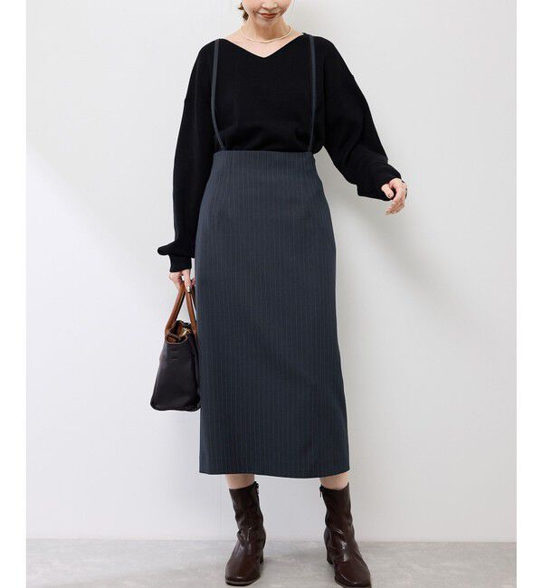 Rope&rsquo;Picnic「ナローサスペンダースカート」|スカート|ネイビー(40)