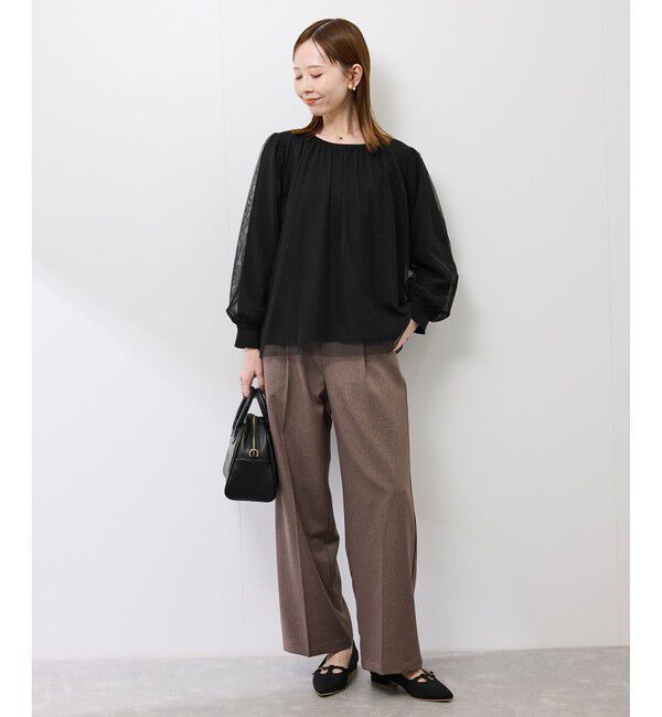 Rope&rsquo;Picnic「チュールドッキングボリュームスリーブニットプルオーバー」|ニット・セーター|