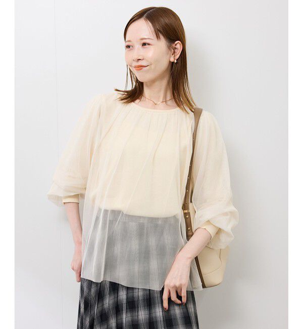 Rope&rsquo;Picnic「チュールドッキングボリュームスリーブニットプルオーバー」|ニット・セーター|