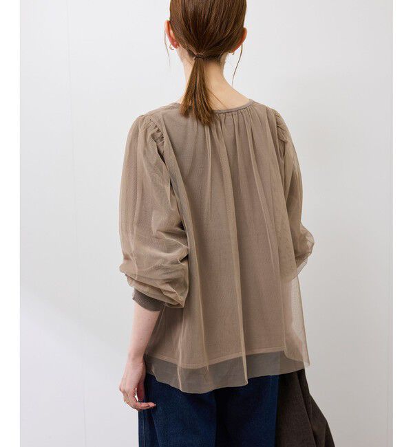 Rope&rsquo;Picnic「チュールドッキングボリュームスリーブニットプルオーバー」|ニット・セーター|