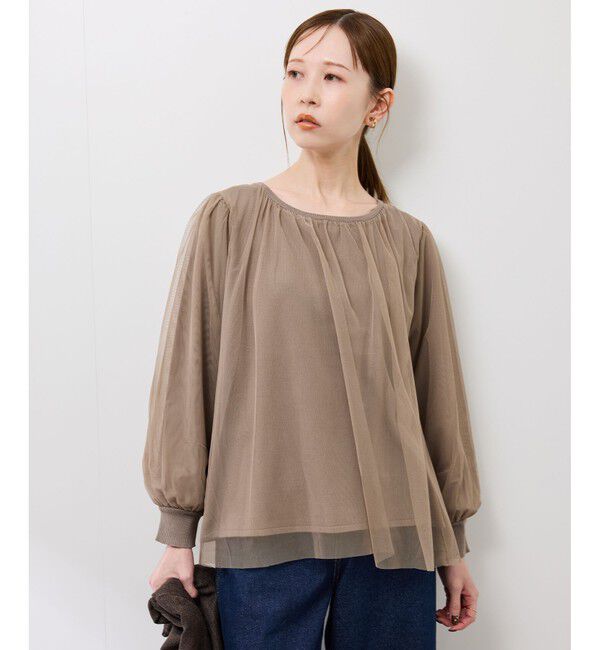 Rope&rsquo;Picnic「チュールドッキングボリュームスリーブニットプルオーバー」|ニット・セーター|