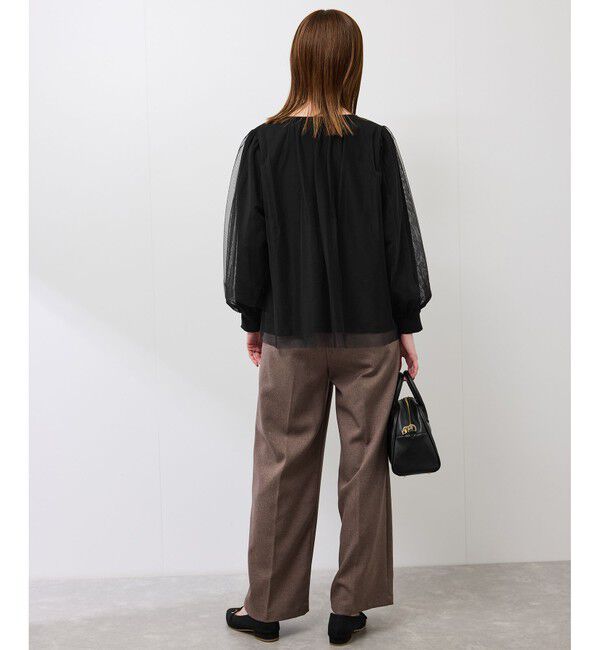 Rope&rsquo;Picnic「チュールドッキングボリュームスリーブニットプルオーバー」|ニット・セーター|