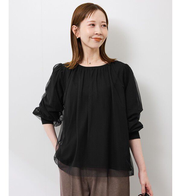 Rope&rsquo;Picnic「チュールドッキングボリュームスリーブニットプルオーバー」|ニット・セーター|