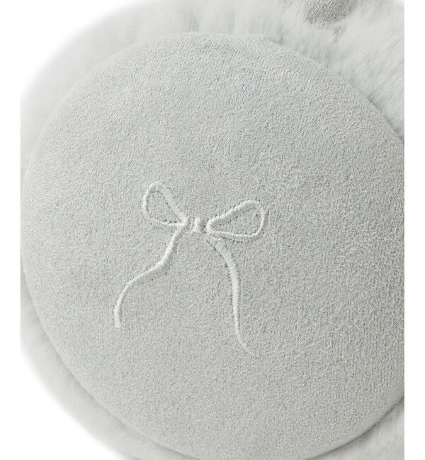 ROPE PICNIC PASSAGE「リボン刺繍スウェード&times;フェイクファーイヤーマフ」|イヤーマフ|