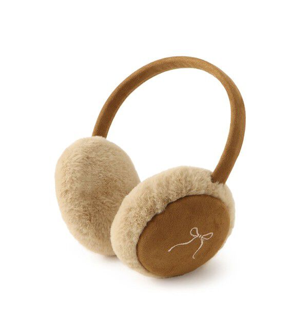 ROPE PICNIC PASSAGE「リボン刺繍スウェード&times;フェイクファーイヤーマフ」|イヤーマフ|