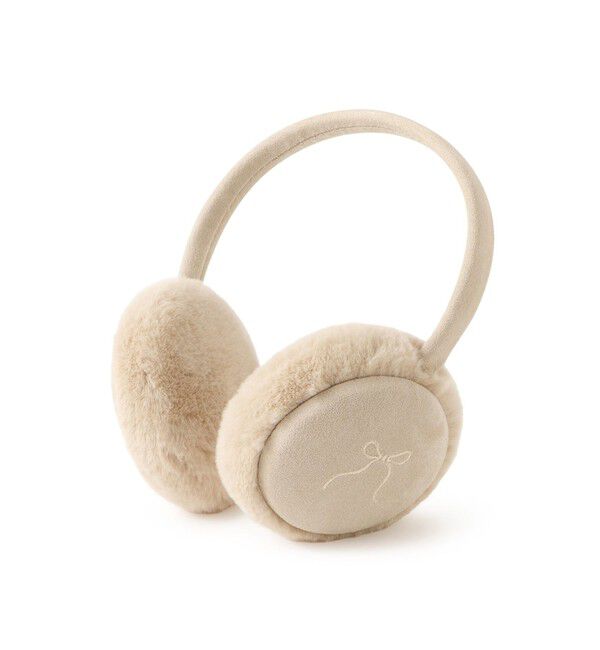 ROPE PICNIC PASSAGE「リボン刺繍スウェード&times;フェイクファーイヤーマフ」|イヤーマフ|