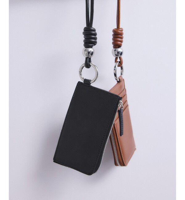 ADAM ET ROPE'「【WEB限定】カードケース付きチャームストラップ」|名刺入れ・カードケース|ブラック(01)