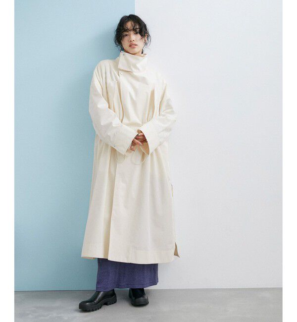 ADAM ET ROPE'「【WEB限定】・【サステナブル】スタンドカラーロングモッズコート」|ミリタリー・モッズコート|