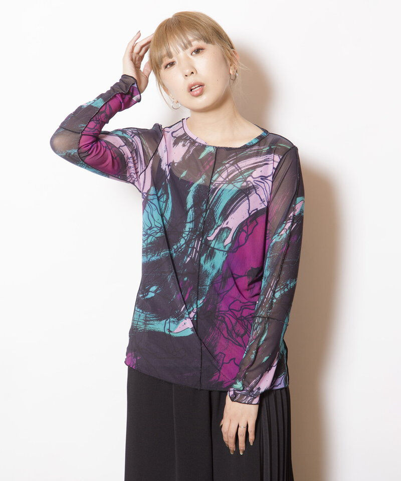  「メロー切替長袖Tシャツ」|Tシャツ・カットソー|