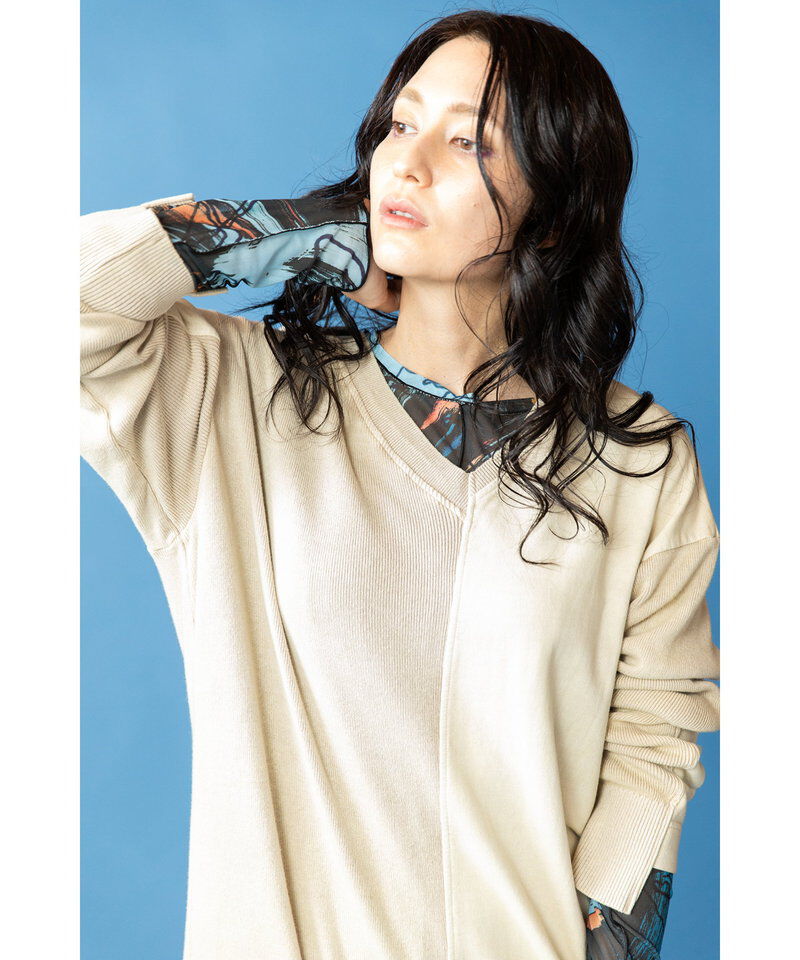  「メロー切替長袖Tシャツ」|Tシャツ・カットソー|