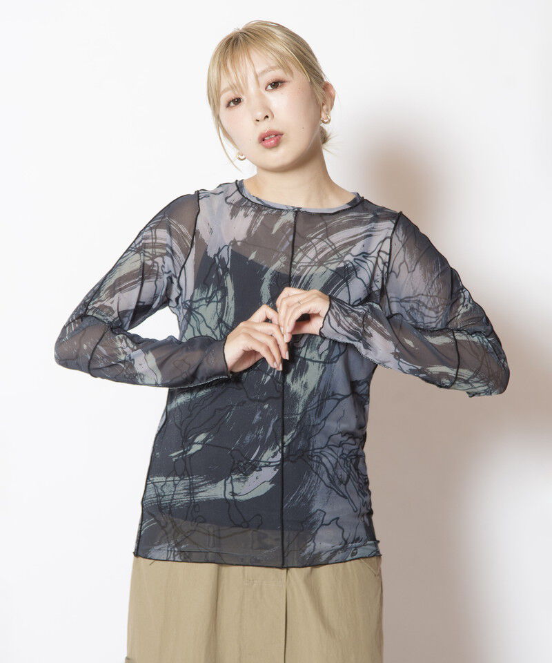  「メロー切替長袖Tシャツ」|Tシャツ・カットソー|