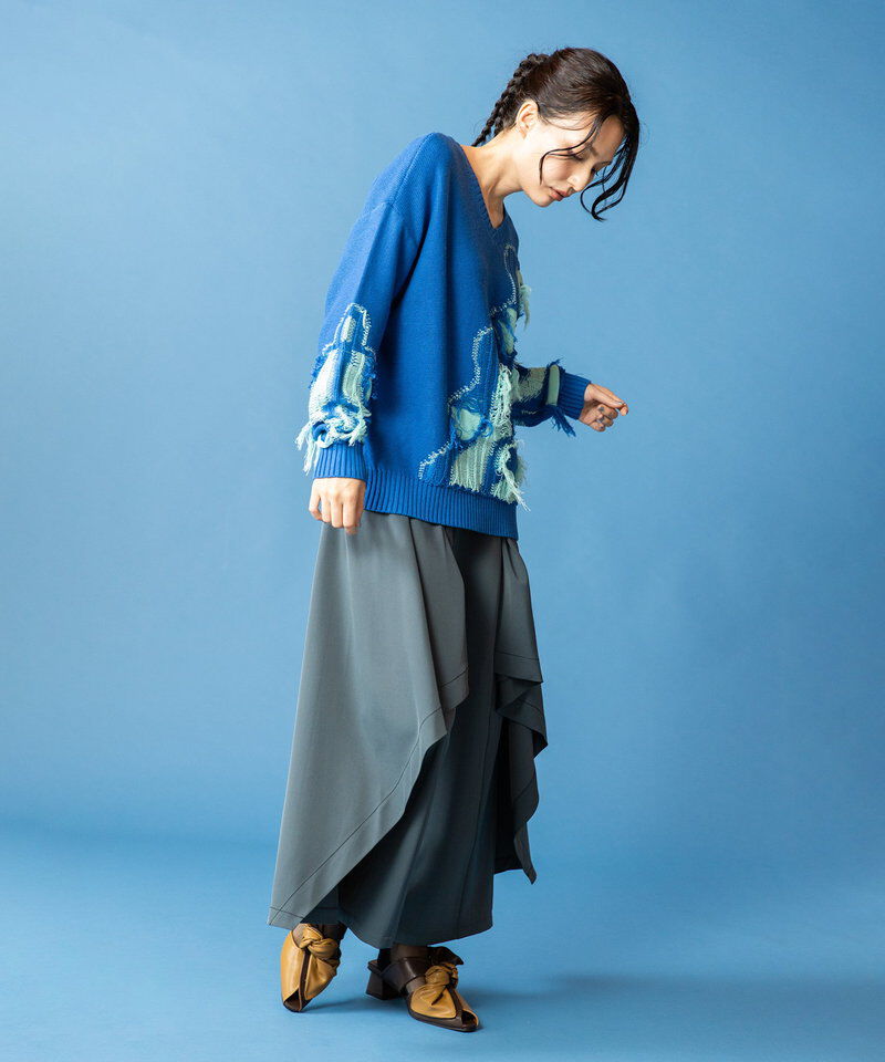  「2WAYフリンジニットプルオーバー」|ニット・セーター|