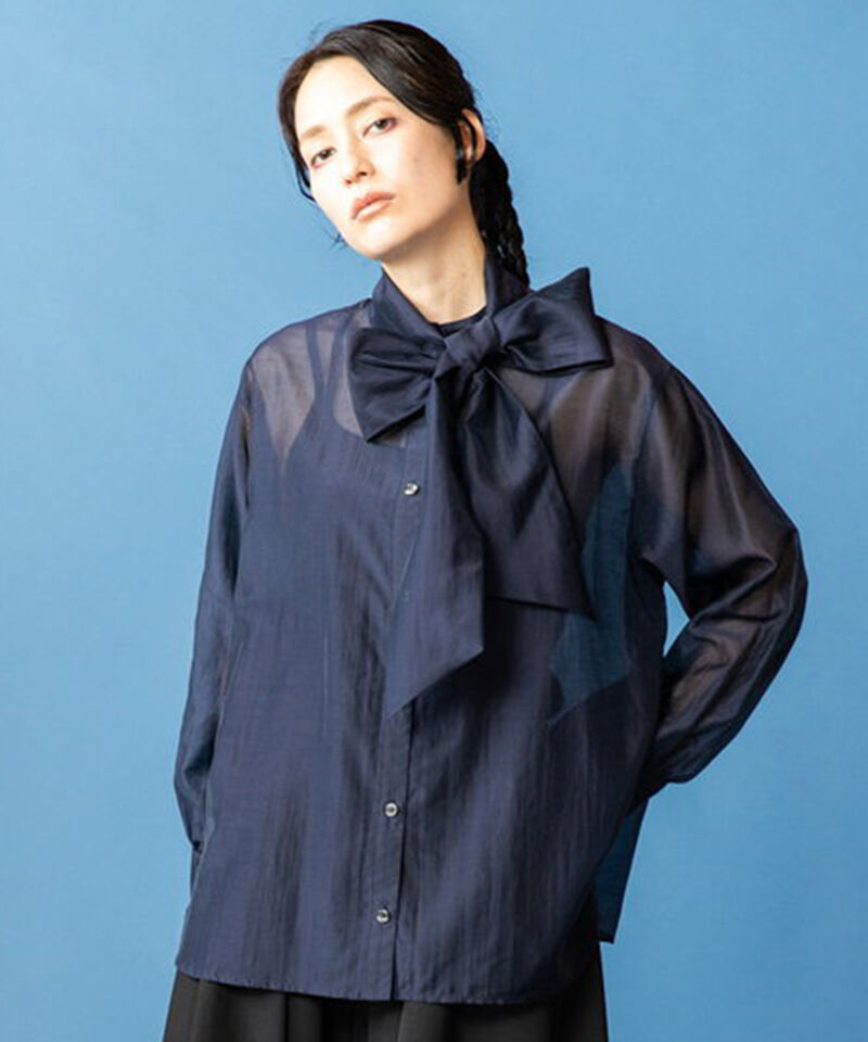  「3WAYシアーシャツブラウス」|シャツ・ブラウス|NAVY