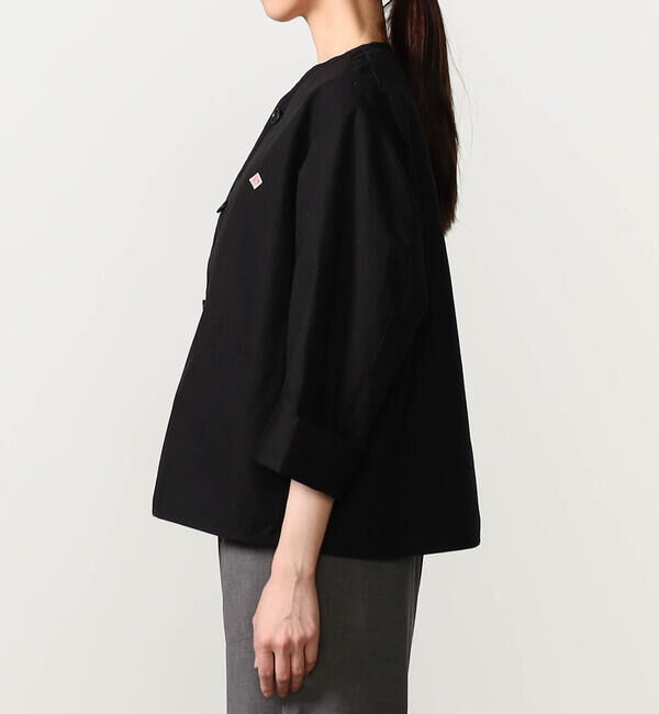 DANTON「DANTON | コットンリネンダンプ ノーカラージャケット WOMEN」|ノーカラージャケット|