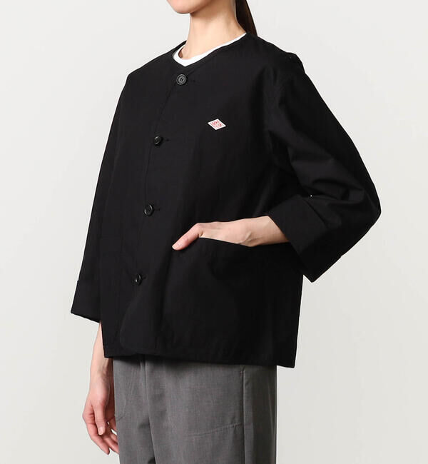 DANTON「DANTON | コットンリネンダンプ ノーカラージャケット WOMEN」|ノーカラージャケット|