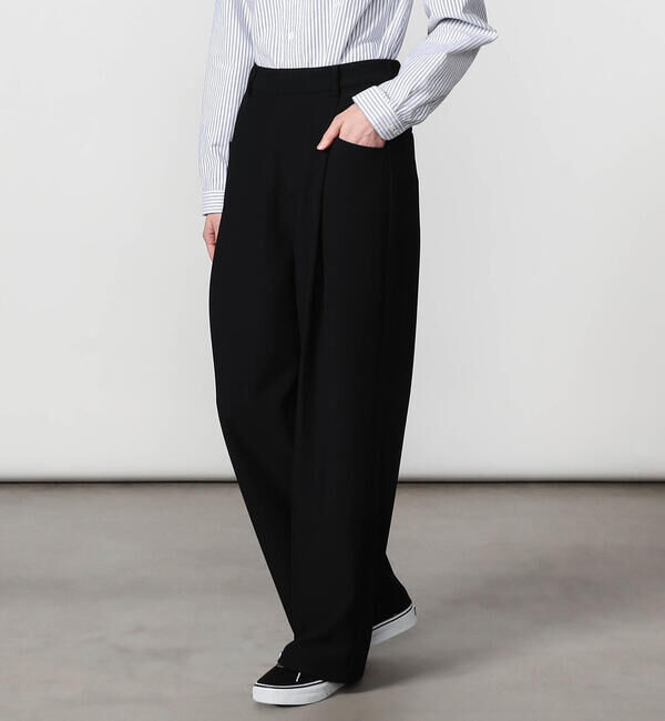 GYMPHLEX「Gymphlex | タック ワイドイージーパンツ WOMEN」|チノ|