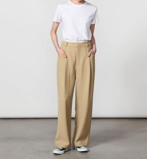 GYMPHLEX「Gymphlex | タック ワイドイージーパンツ WOMEN」|チノ|