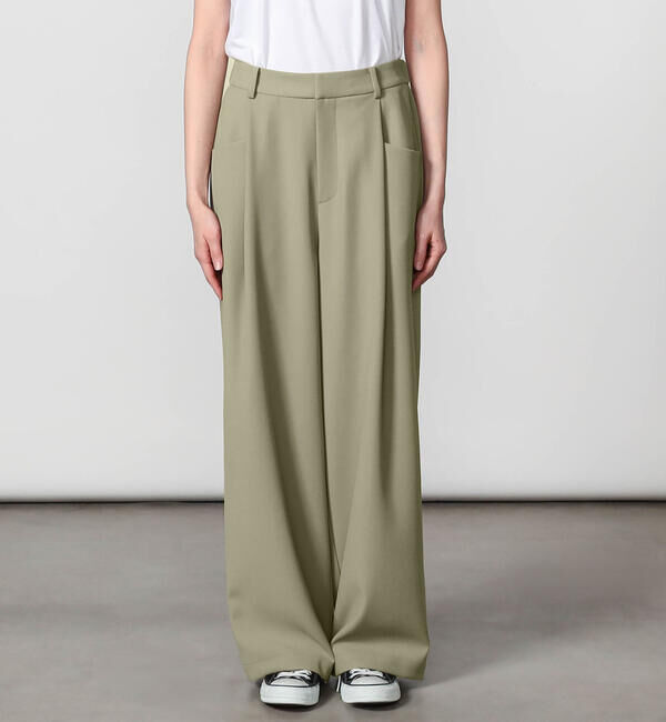 GYMPHLEX「Gymphlex | タック ワイドイージーパンツ WOMEN」|チノ|